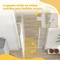 Barrera para Perros Extra Alta con Ancho Ajustable 77-104 cm Puerta para Perros con Extensiones y Puerta de Paso Blanco