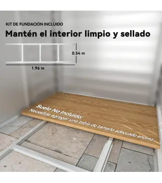 Cobertizo Metálico para Jardín 213x120x166/194 cm con Base Refuerzo Puertas Correderas y Ventilaciones Roble