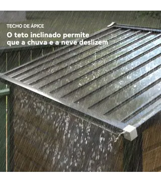 Cobertizo Metálico para Jardín 213x120x166/194 cm con Base Refuerzo Puertas Correderas y Ventilaciones Roble