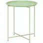Mesa de Jardín Redonda con Bandeja Extraíble Patas Ajustables y Acabado en Acero para Exterior Ø46x53 cm Verde