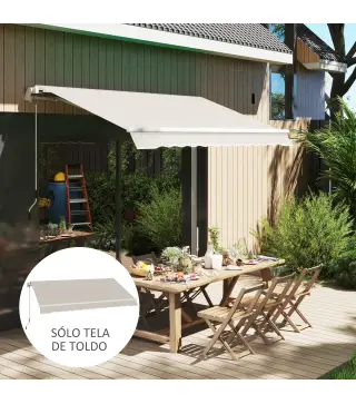 Techo de Repuesto para Toldo 2,8x2,5 m con Protección UV 50+ Impermeable para Patio Terraza Jardín Crema