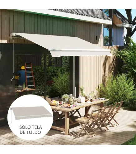 Techo de Repuesto para Toldo 2,8x2,5 m con Protección UV 50+ Impermeable para Patio Terraza Jardín Crema