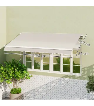 Techo de Repuesto para Toldo 2,8x2,5 m con Protección UV 50+ Impermeable para Patio Terraza Jardín Crema