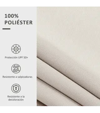 Techo de Repuesto para Toldo 2,8x2,5 m con Protección UV 50+ Impermeable para Patio Terraza Jardín Crema