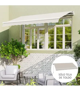 Techo de Repuesto para Toldo 2,8x2,5 m con Protección UV 50+ Impermeable para Patio Terraza Jardín Crema