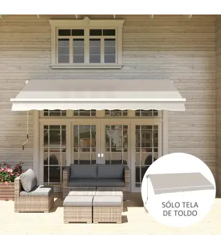 Techo de Repuesto para Toldo 2,8x2,5 m con Protección UV 50+ Impermeable para Patio Terraza Jardín Crema