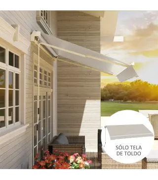 Techo de Repuesto para Toldo 2,8x2,5 m con Protección UV 50+ Impermeable para Patio Terraza Jardín Crema