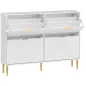 Zapatero Estrecho con 4 Puertas Acanaladas con Estantes Ajustables para 20 Pares de Zapatos 105x24x91,5 cm Blanco Zapatero Estrecho con 4 Puertas Acanaladas con Estantes Ajustables para 20 Pares de Zapatos 105x24x91,5 cm Blanco