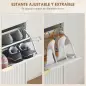Zapatero Estrecho con 4 Puertas Acanaladas con Estantes Ajustables para 20 Pares de Zapatos 105x24x91,5 cm Blanco Zapatero Estrecho con 4 Puertas Acanaladas con Estantes Ajustables para 20 Pares de Zapatos 105x24x91,5 cm Blanco