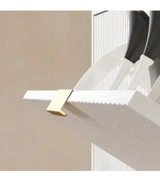 Zapatero Estrecho con 4 Puertas Acanaladas con Estantes Ajustables para 20 Pares de Zapatos 105x24x91,5 cm Blanco