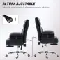 Silla de Oficina con 6 Puntos de Masaje Reposapiés Retráctil Altura Ajustable Control Remoto y Soporte Lumbar Negro