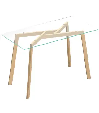 Mesa de Comedor Rectangular Moderna para 6 Personas Superficie de Vidrio Templado 150x75x76 cm Transparente