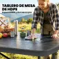 Conjunto de Camping Plegable de 5 Piezas Mesa Plegable Camping con Sillas Tapa Impermeable HDPE y Marco de Metal