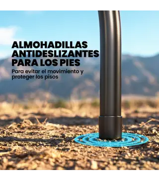 Conjunto de Camping Plegable de 5 Piezas Mesa Plegable Camping con Sillas Tapa Impermeable HDPE y Marco de Metal