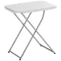 Mesa Plegable Camping Portátil con Altura Ajustable en 5 Niveles Encimera de HDPE y Marco Metálico 75x50x73,5 cm Blanco