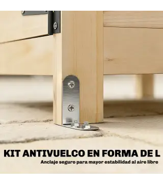 Armario de Exterior de Madera con Techo Inclinado Asfalto 2 Puertas con Pestillo 2 Estantes 101,5x49x176 cm Natural