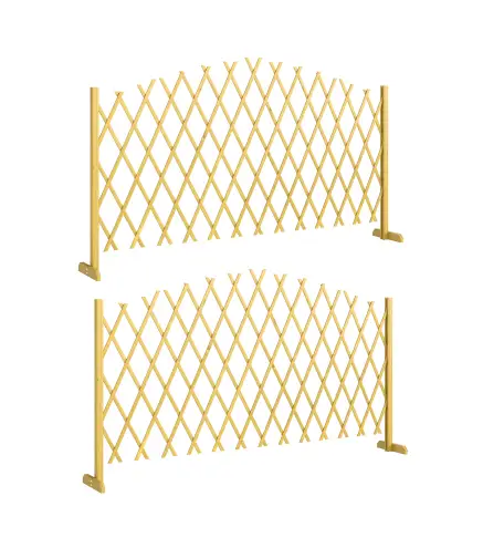 Set de 2 Paneles de Vallas de Jardín Exterior Extensibles de Madera para Decoración Terraza 180x30x103 cm Natural