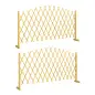 Set de 2 Paneles de Vallas de Jardín Exterior Extensibles de Madera para Decoración Terraza 180x30x103 cm Natural