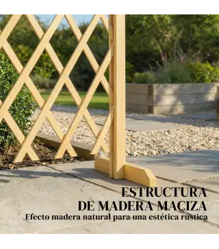 Set de 2 Paneles de Vallas de Jardín Exterior Extensibles de Madera para Decoración Terraza 180x30x103 cm Natural