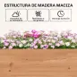 Jardinera de Madera de 4 Niveles Jardinera Elevada Exterior con Orificios de Drenaje Tela no Tejida Marrón