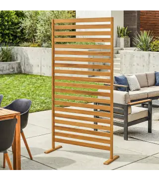 Biombo de Madera 170x80 cm Biombo Separador de Ambientes Enrejado para Exterior Jardín Patio Terraza Marrón