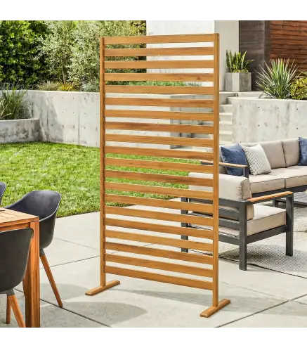 Biombo de Madera 170x80 cm Biombo Separador de Ambientes Enrejado para Exterior Jardín Patio Terraza Marrón