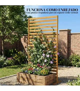 Biombo de Madera 170x80 cm Biombo Separador de Ambientes Enrejado para Exterior Jardín Patio Terraza Marrón