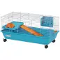 Jaula para Animales Pequeños con Ruedas Botella Comedero Dispensador de Heno para Conejos y Cobayas 89x44x43 cm Azul Jaula para Animales Pequeños con Ruedas Botella Comedero Dispensador de Heno para Conejos y Cobayas 89x44x43 cm Azul