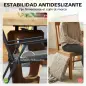 Juego de Cojines para Sillas de Comedor 46x42x7 cm 6 Piezas con Funda Lavable y Lazos Impermeable Anti-UV Gris Oscuro