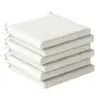 Juego de Cojines para Sillas de Comedor 46x42x7 cm 6 Piezas con Funda Lavable y Lazos, Impermeable y Anti-UV Crema