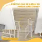 Puerta para Perros con Ancho Ajustable 76-104 cm Barrera de Seguridad para Perros con 2 Extensiones Blanco