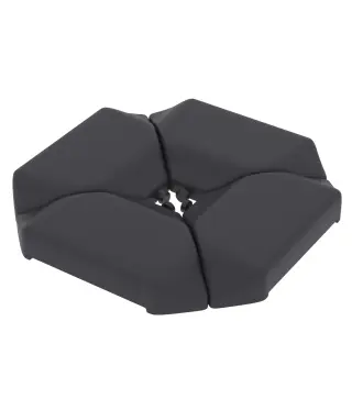 Base para Sombrilla de 4 Piezas, para Cantilever Soporte para Parasol de HDPE Rellenable con Agua 77 kg o Arena 100 kg