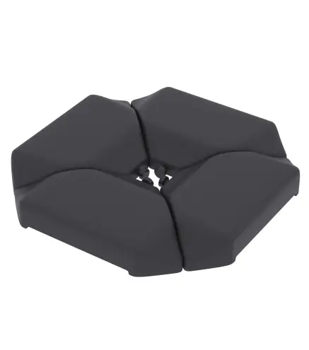 Base para Sombrilla de 4 Piezas, para Cantilever Soporte para Parasol de HDPE Rellenable con Agua 77 kg o Arena 100 kg