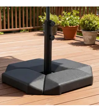 Base para Sombrilla de 4 Piezas, para Cantilever Soporte para Parasol de HDPE Rellenable con Agua 77 kg o Arena 100 kg