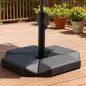 Base para Sombrilla de 4 Piezas, para Cantilever Soporte para Parasol de HDPE Rellenable con Agua 77 kg o Arena 100 kg