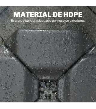 Base para Sombrilla de 4 Piezas, para Cantilever Soporte para Parasol de HDPE Rellenable con Agua 77 kg o Arena 100 kg