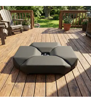 Base para Sombrilla de 4 Piezas, para Cantilever Soporte para Parasol de HDPE Rellenable con Agua 77 kg o Arena 100 kg