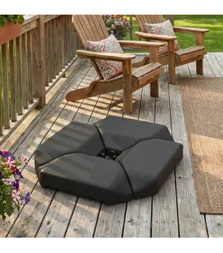 Base para Sombrilla de 4 Piezas, para Cantilever Soporte para Parasol de HDPE Rellenable con Agua 77 kg o Arena 100 kg