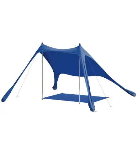Carpa Playa Plegable con Esterilla UPF50+ Postes de Aluminio Pala Estacas y Bolsa de Transporte Azul