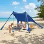 Carpa Playa Plegable con Esterilla UPF50+ Postes de Aluminio Pala Estacas y Bolsa de Transporte Azul