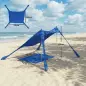 Carpa Playa Plegable con Esterilla UPF50+ Postes de Aluminio Pala Estacas y Bolsa de Transporte Azul
