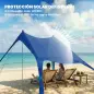 Carpa Playa Plegable con Esterilla UPF50+ Postes de Aluminio Pala Estacas y Bolsa de Transporte Azul