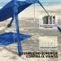 Carpa Playa Plegable con Esterilla UPF50+ Postes de Aluminio Pala Estacas y Bolsa de Transporte Azul