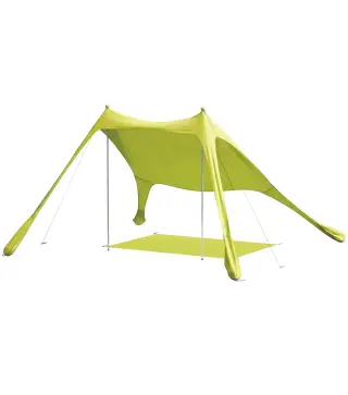 Carpa Playa Plegable con Esterilla UPF50+ Postes de Aluminio Pala Estacas y Bolsa de Transporte Verde