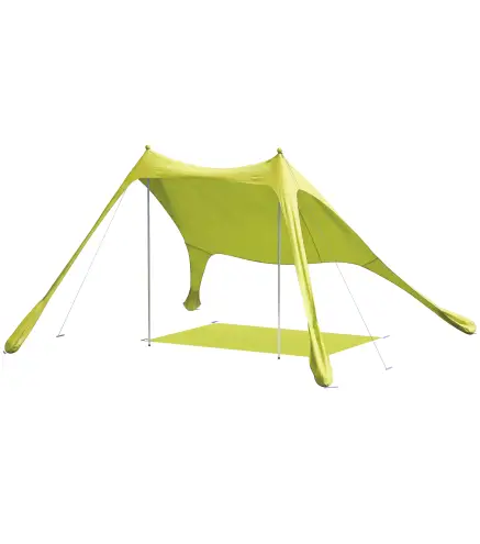 Carpa Playa Plegable con Esterilla UPF50+ Postes de Aluminio Pala Estacas y Bolsa de Transporte Verde