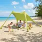 Carpa Playa Plegable con Esterilla UPF50+ Postes de Aluminio Pala Estacas y Bolsa de Transporte Verde