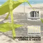 Carpa Playa Plegable con Esterilla UPF50+ Postes de Aluminio Pala Estacas y Bolsa de Transporte Verde