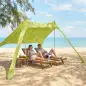 Carpa Playa Plegable con Esterilla UPF50+ Postes de Aluminio Pala Estacas y Bolsa de Transporte Verde