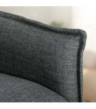 Sofá de 2 Plazas Tapizado en Lino con Acolchado Grueso, Diseño Capitoné para Espacios Pequeños 131x75x85 cm Gris Oscuro
