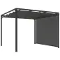 Pérgola de Jardín de Aluminio 3x3 m con Techo Retráctil Lateral Enrollable UPF30+ Cenador de Jardín para Exterior Gris